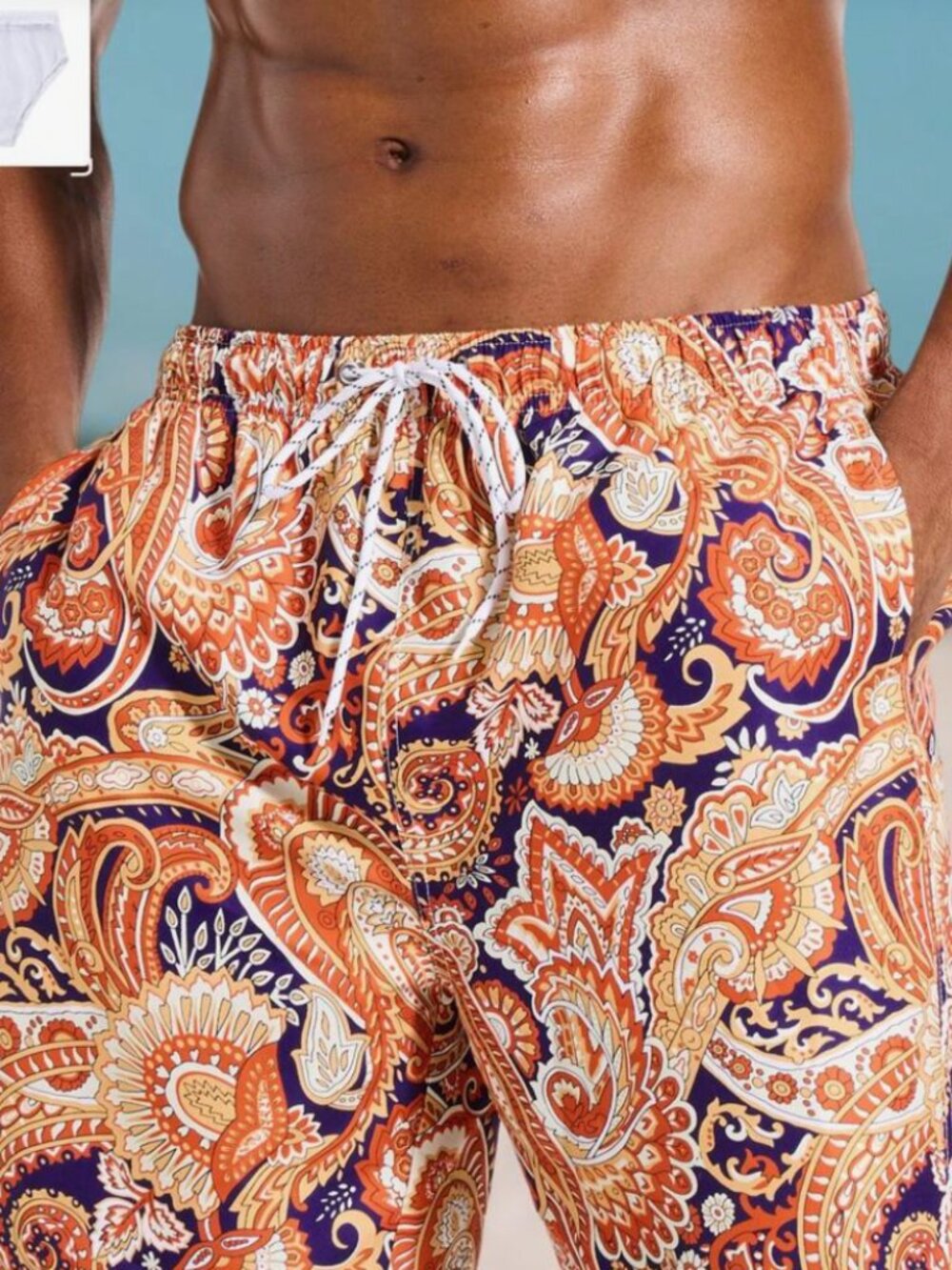 Surfspeed Men's Botanical Print Beach Shorts
